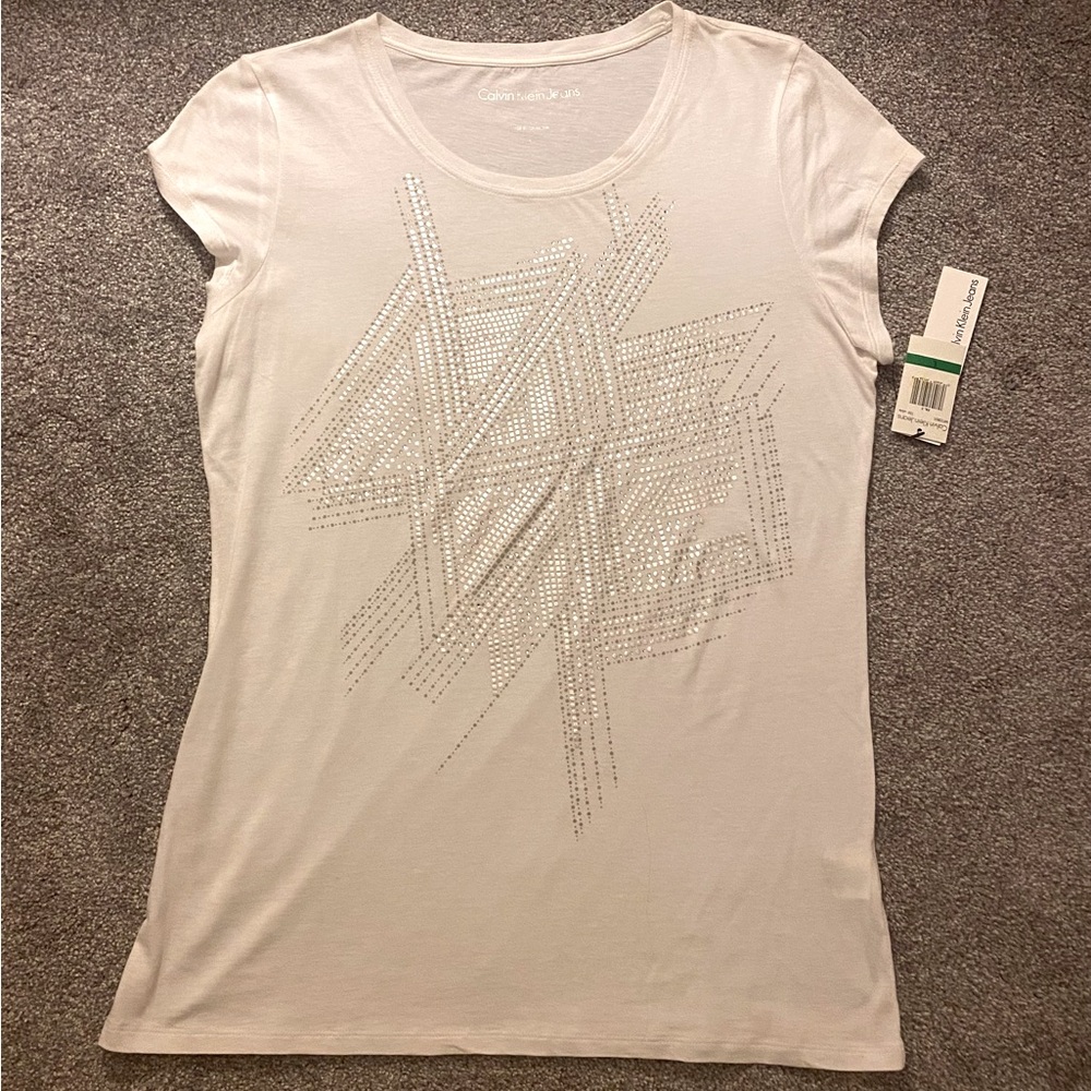 Calvin Klein White Graphic Tee